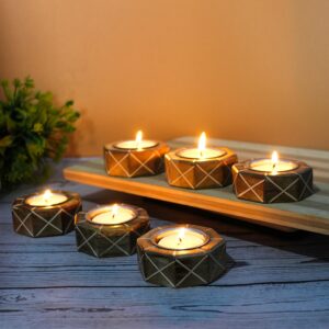 Festive Wooden Candle Holder